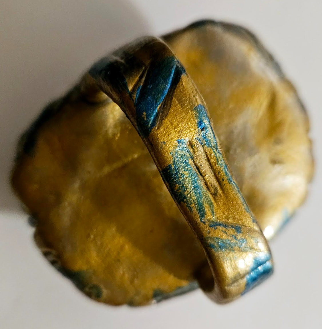 Labradorite Sculpted Two Finger Statement Ring Unisex Spectrolit