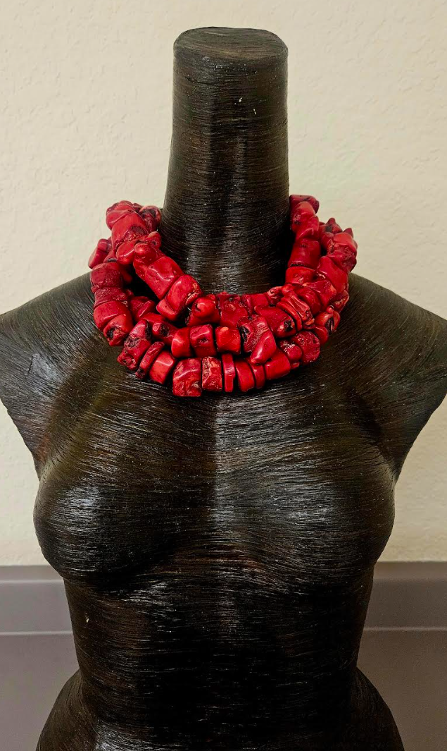 Bold Red Coral Nugget Luxury 3 Strand Necklace - Affluent Socialite