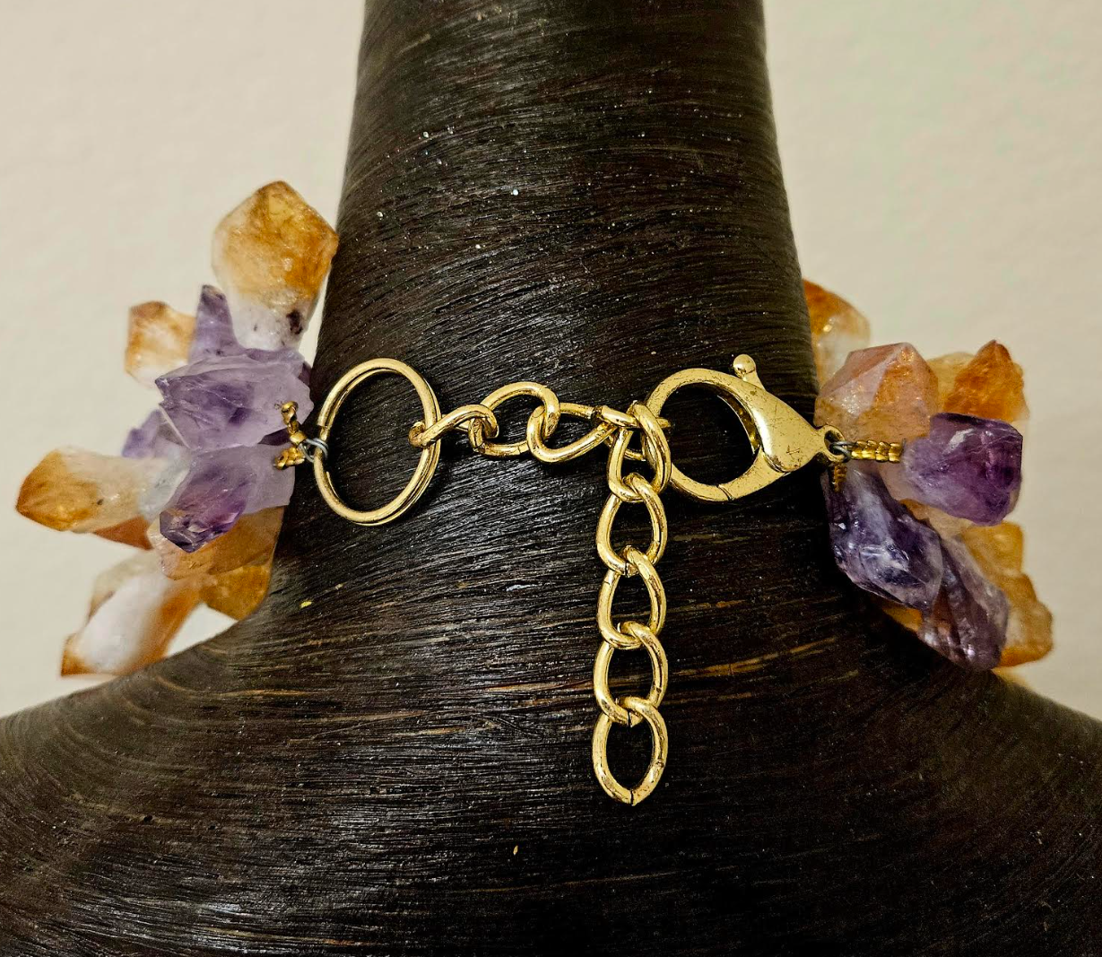 Citrine & Amethyst Geode Power Pendant Necklace - Celestial Beauty