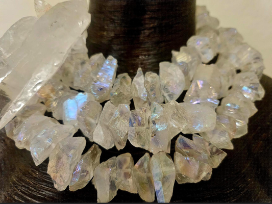 Rough Aura Quartz Gemstone Statement Choker - Luxury Glamour