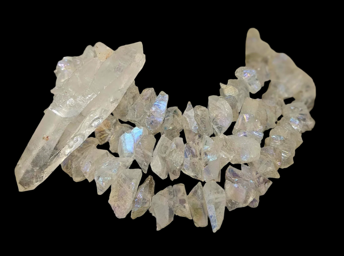 Rough Aura Quartz Gemstone Statement Choker - Luxury Glamour