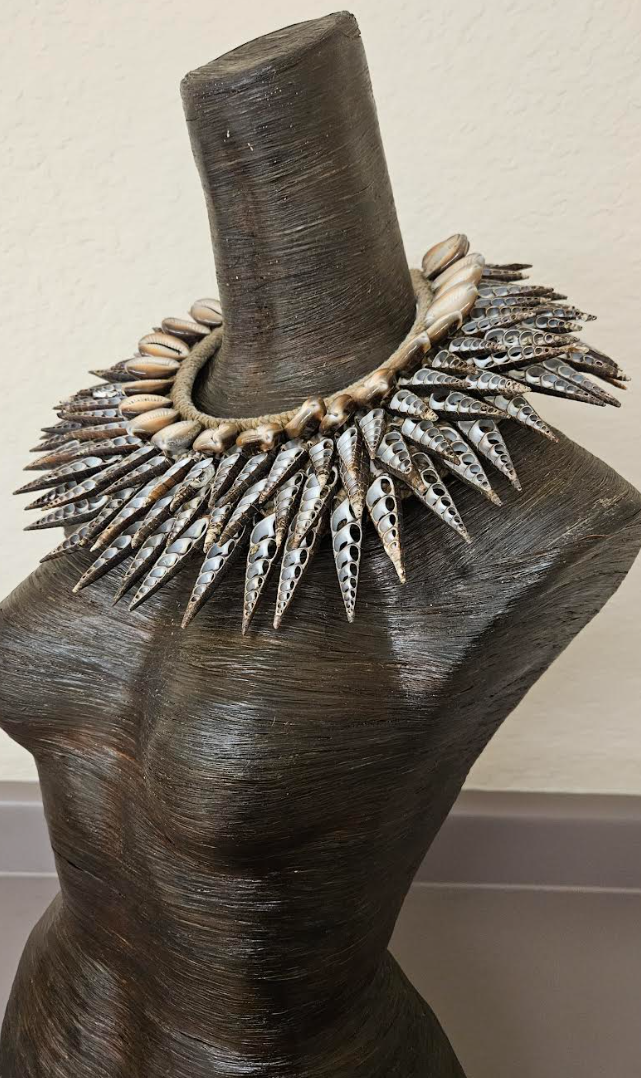 Brown Shell Tribal Luxury Necklace PNG - Braided Rope Cermonial Collar