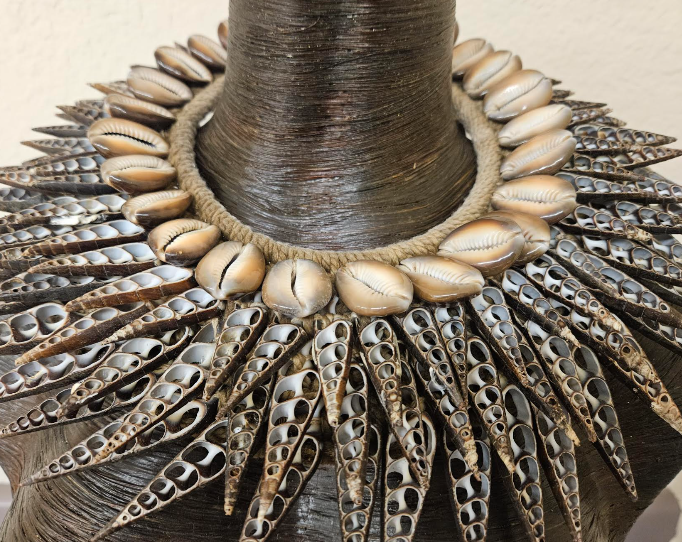 Brown Shell Tribal Luxury Necklace PNG - Braided Rope Cermonial Collar