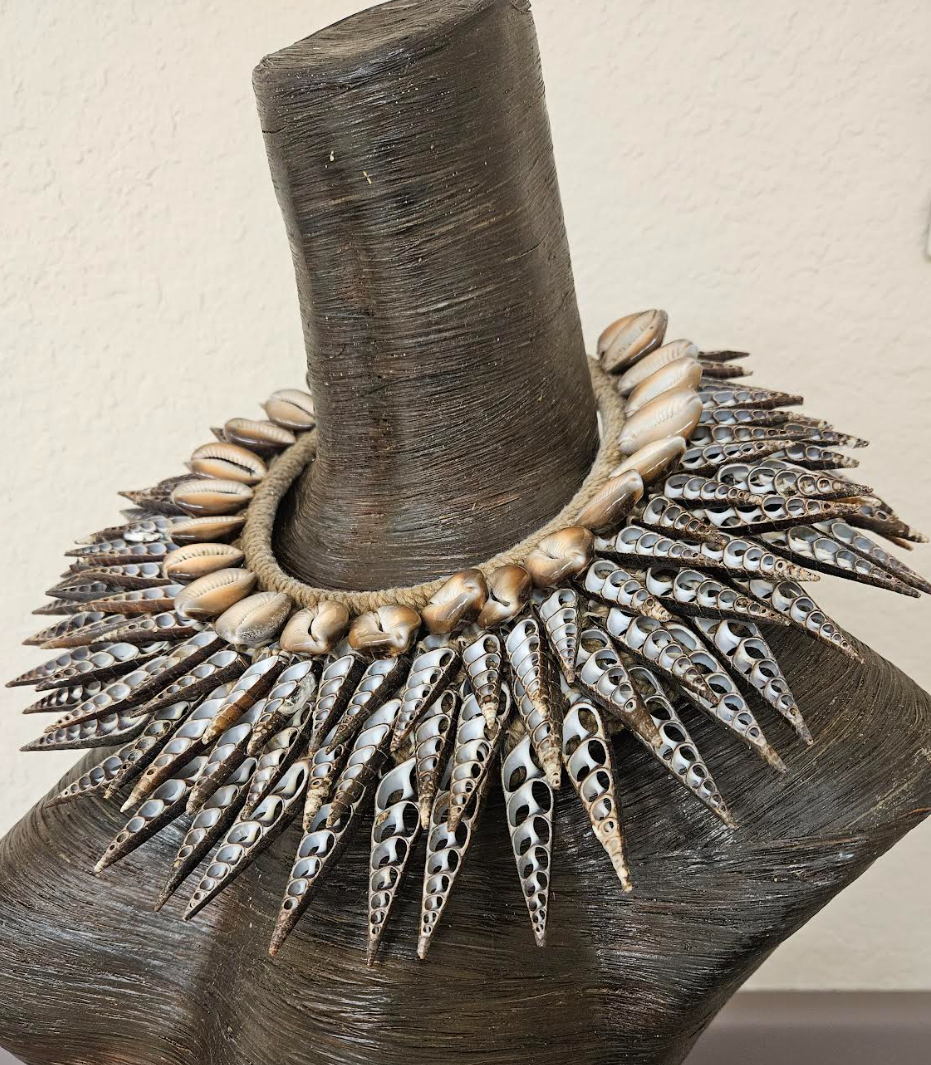 Brown Shell Tribal Luxury Necklace PNG - Braided Rope Cermonial Collar