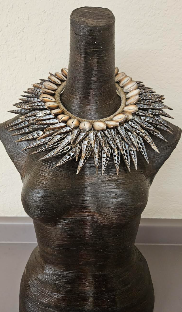 Brown Shell Tribal Luxury Necklace PNG - Braided Rope Cermonial Collar