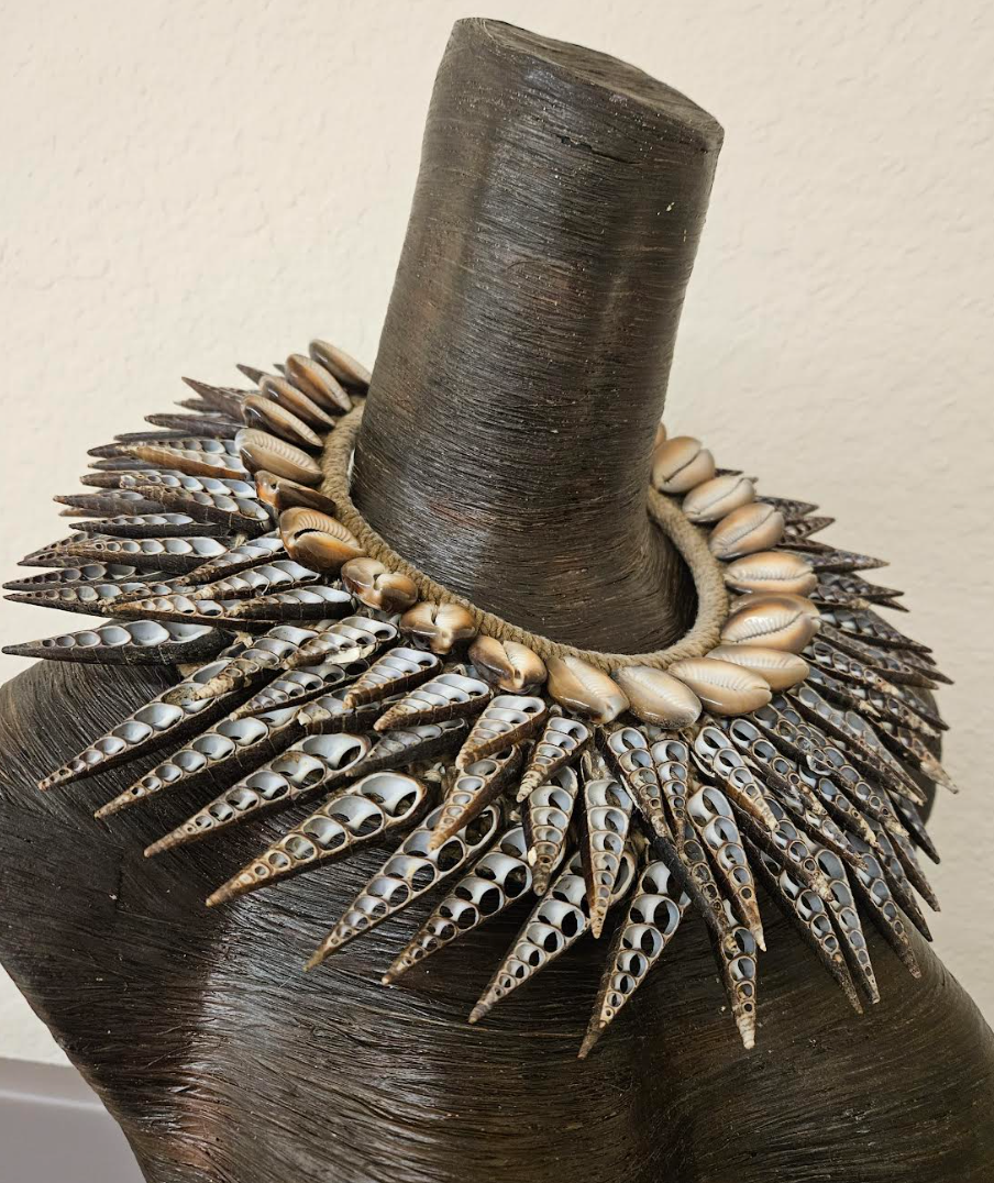 Brown Shell Tribal Luxury Necklace PNG - Braided Rope Cermonial Collar