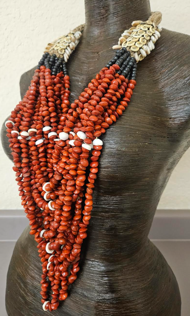 PAPUA NEW GUINEA Multi Strand Beaded Chest Piece - Ceremonial Prestige