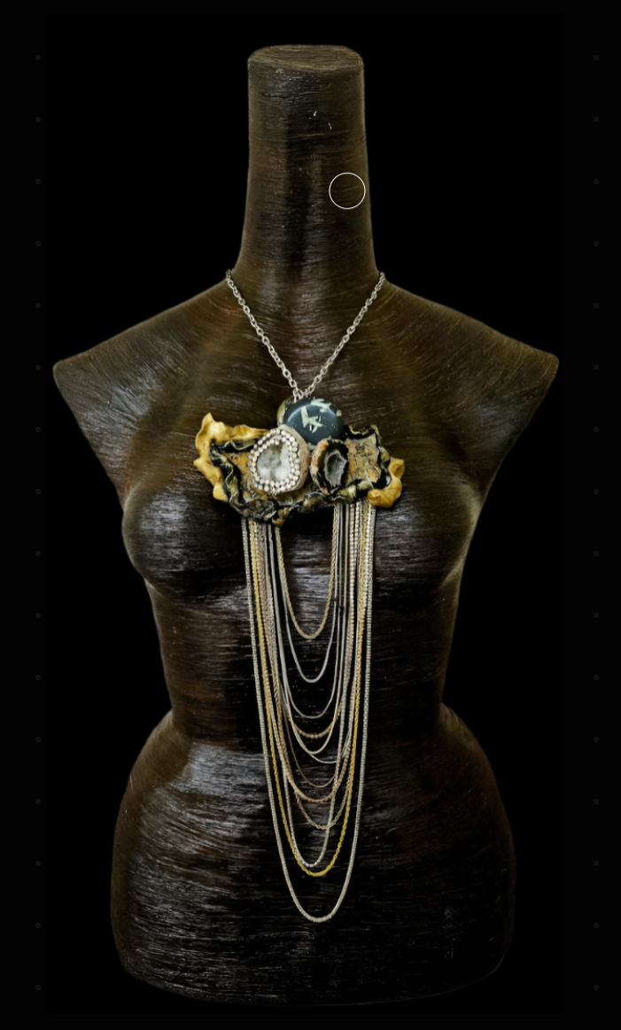 Earth Tone Mixed Gemstone & Waterfall Chain Chest Piece - Androgynous