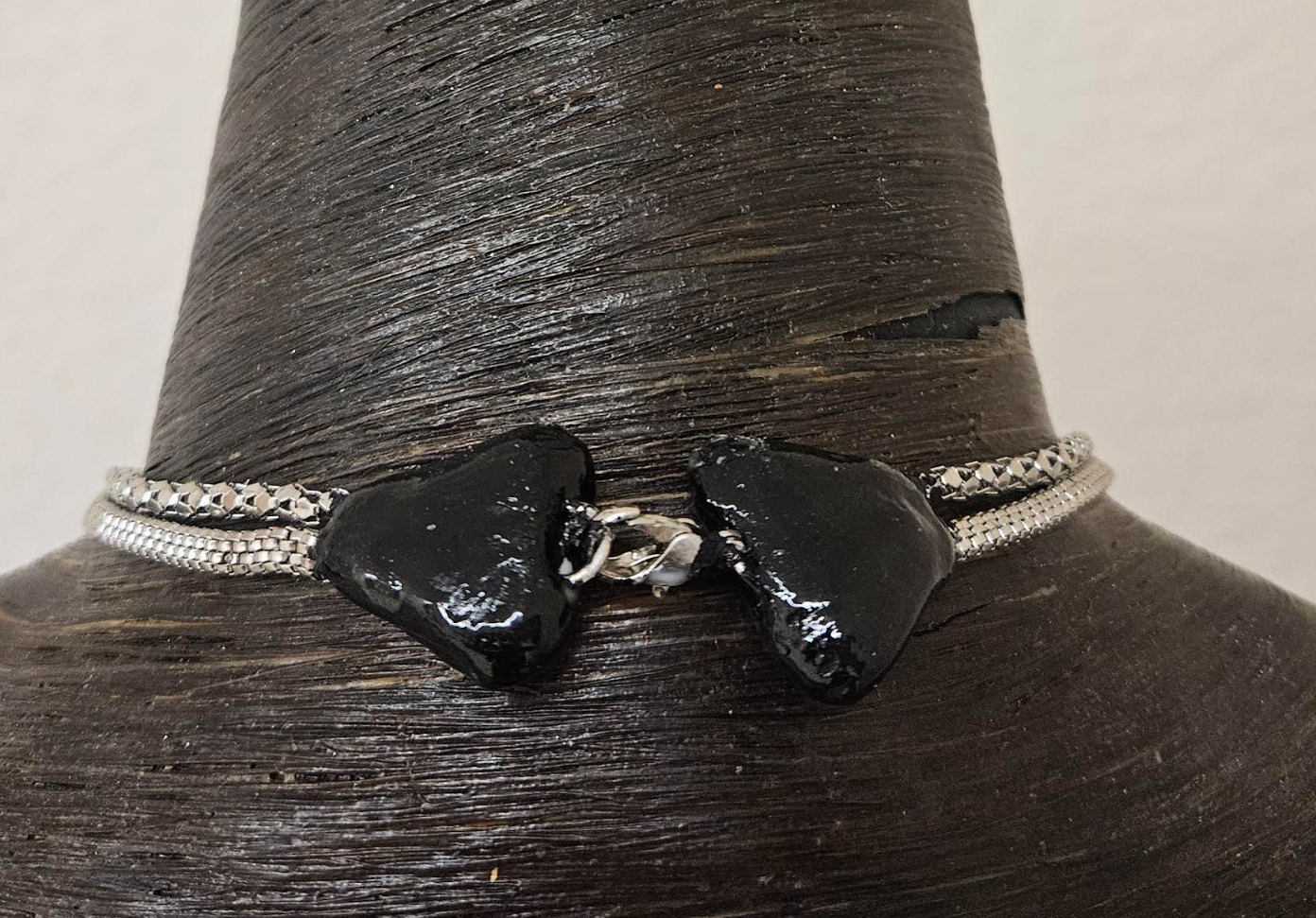 Rustic Druzy Agate Pendant - Waterfall Chain Chest Piece