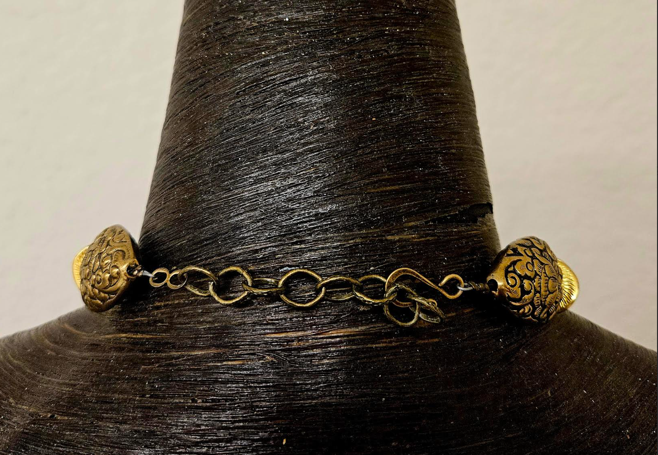 Tibetan Brass & Copper Repousse Exclusive Beaded Choker - Iris Apfel