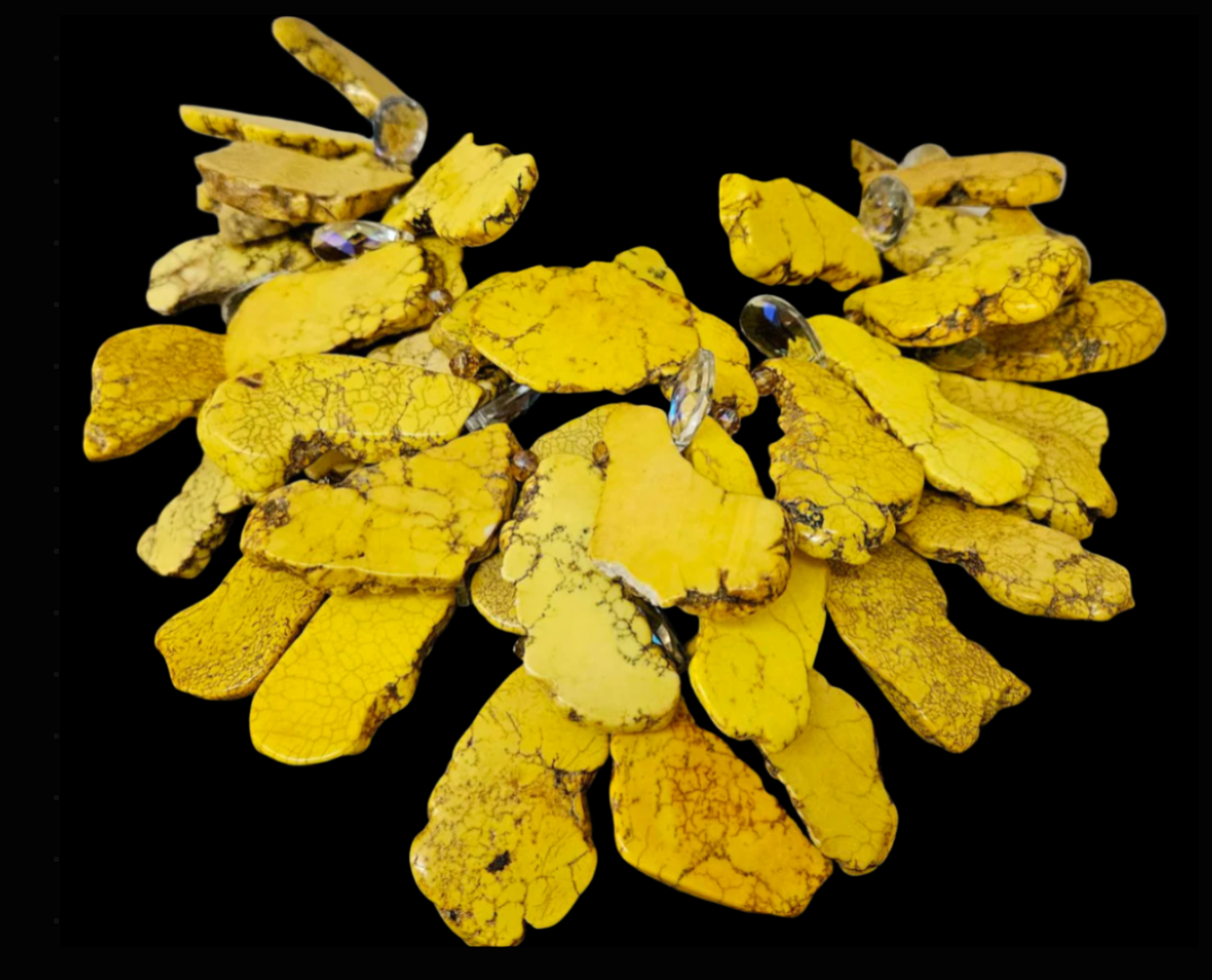 Yellow Sea Sediment Slab Haute Couture Statement Necklace
