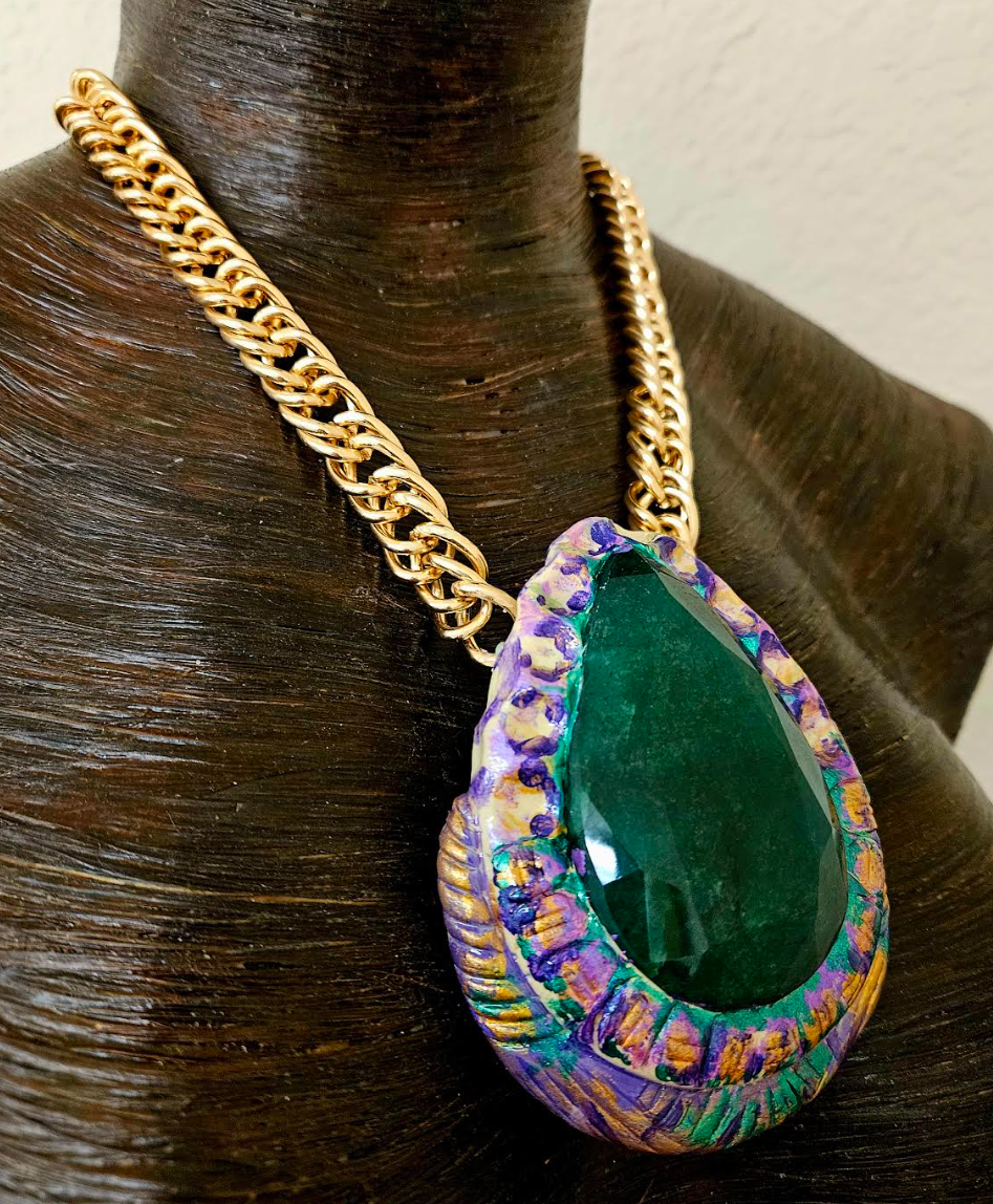 Opulent Hand Sculpted Huge Emerald Pendant - Museum Quality Collectors