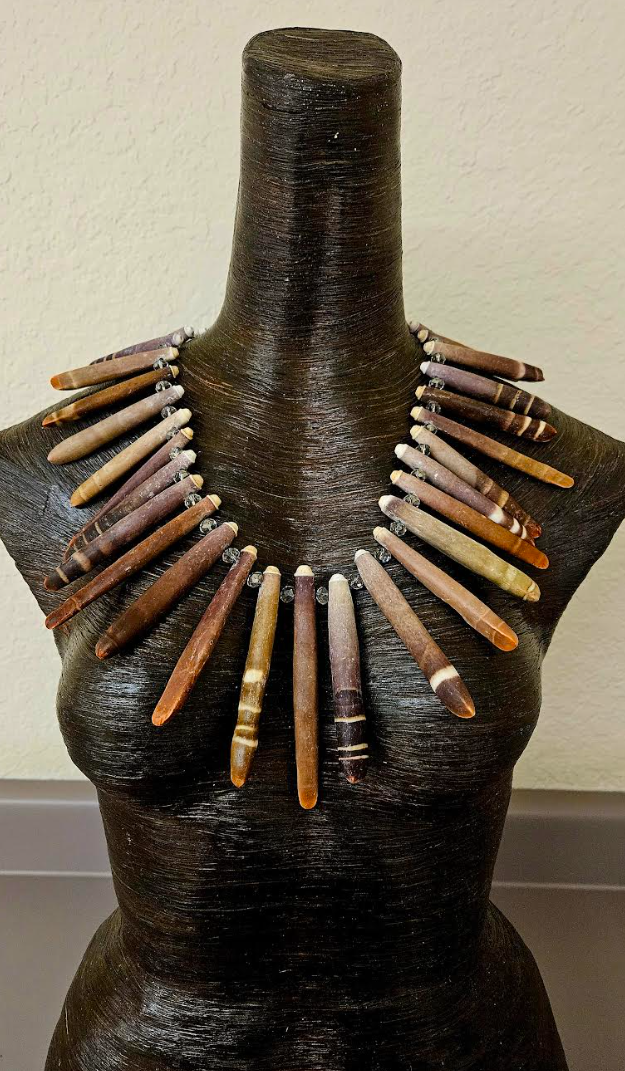 Earth Tone Sea Urchin Spine & Faceted Crystal Bib - Beach Photoshoot