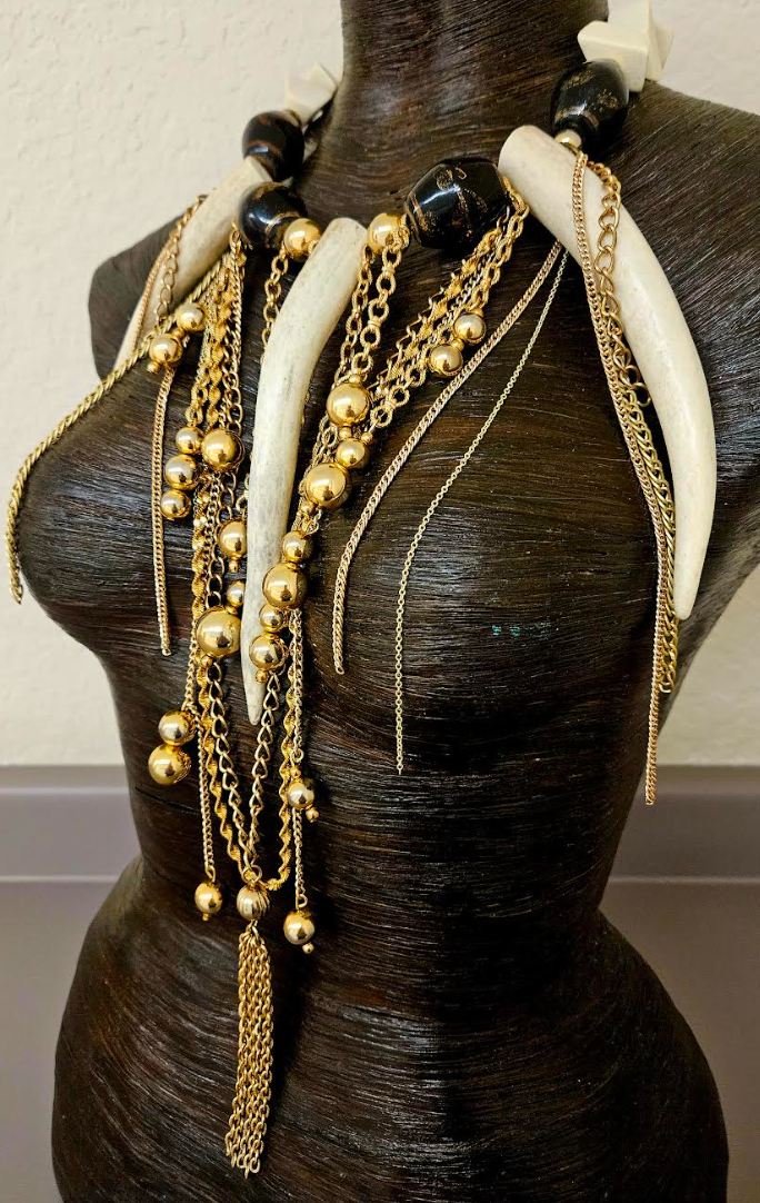 Runway Ready Avant Garde Necklace - One Of A Kind Couture Chest Piece
