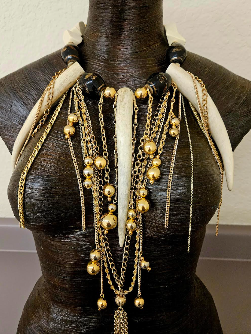 Runway Ready Avant Garde Necklace - One Of A Kind Couture Chest Piece