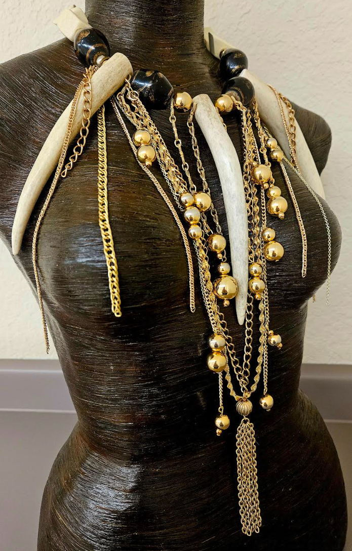 Runway Ready Avant Garde Necklace - One Of A Kind Couture Chest Piece
