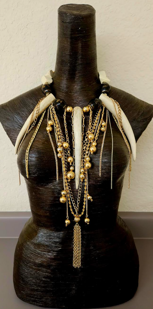Runway Ready Avant Garde Necklace - One Of A Kind Couture Chest Piece
