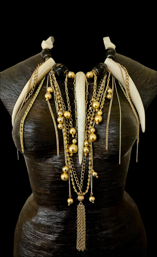 Runway Ready Avant Garde Necklace - One Of A Kind Couture Chest Piece