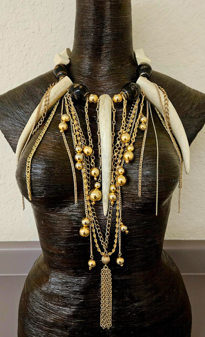 Runway Ready Avant Garde Necklace - One Of A Kind Couture Chest Piece