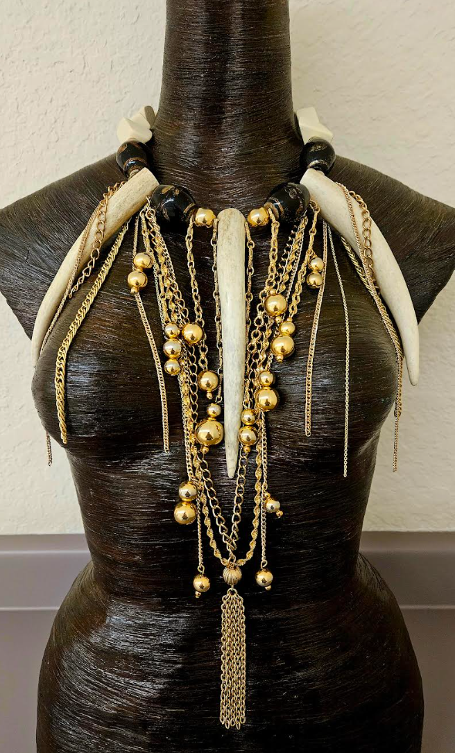 Runway Ready Avant Garde Necklace - One Of A Kind Couture Chest Piece