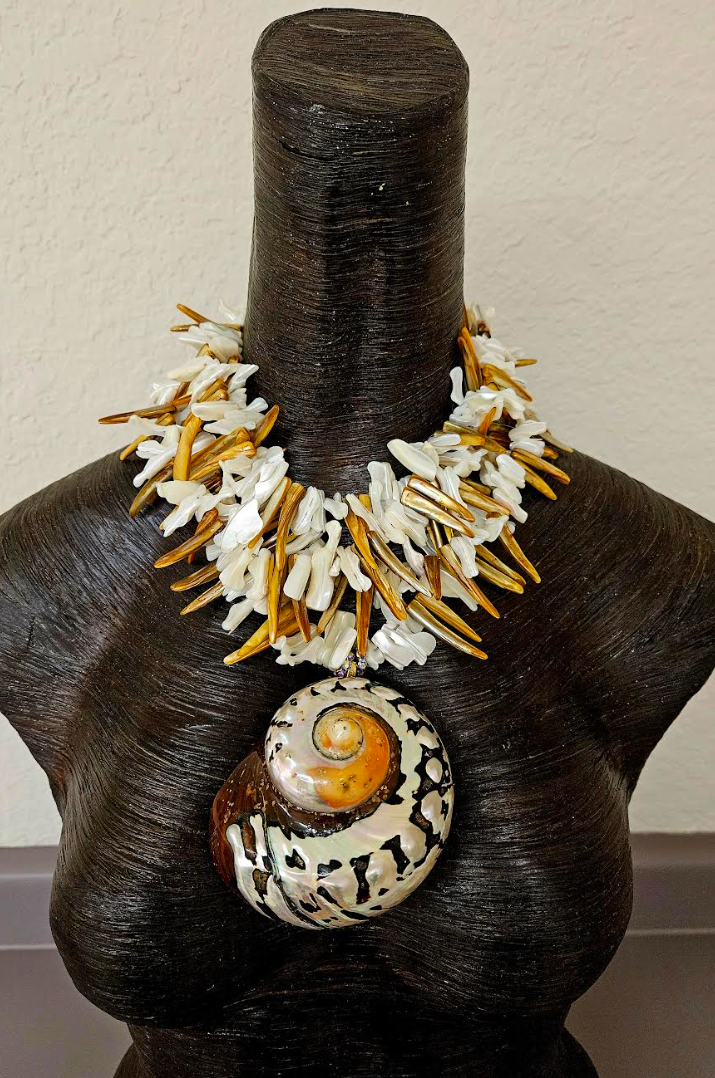 Turbo Shell & Frangia Necklace - Bespoke Sexy Jewelry for Celebrities
