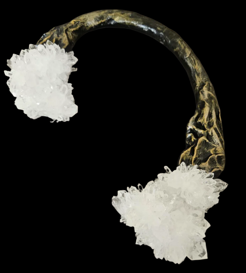 Rough Quartz Luxe Sculpted Torc - Unisex Jewelry for Black Tie Galas