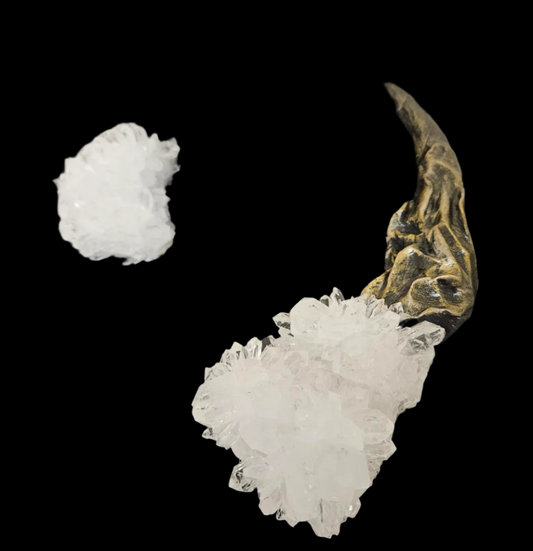 Rough Quartz Luxe Sculpted Torc - Unisex Jewelry for Black Tie Galas