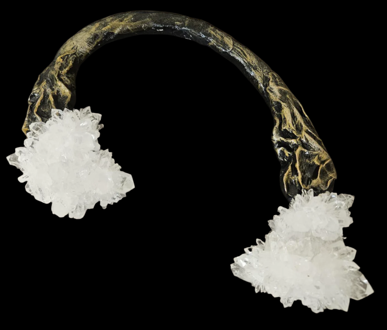 Rough Quartz Luxe Sculpted Torc - Unisex Jewelry for Black Tie Galas