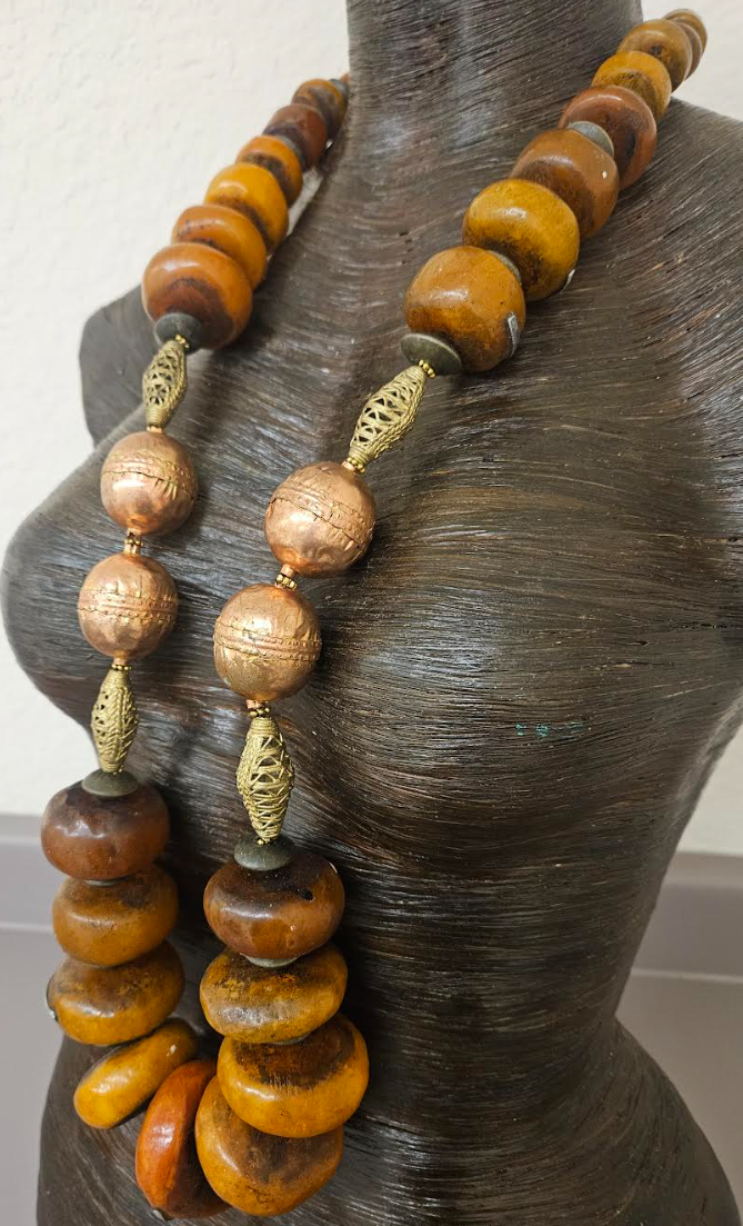 African Tribal Beaded Statement Luxury Necklace Rope - High End Ethnic