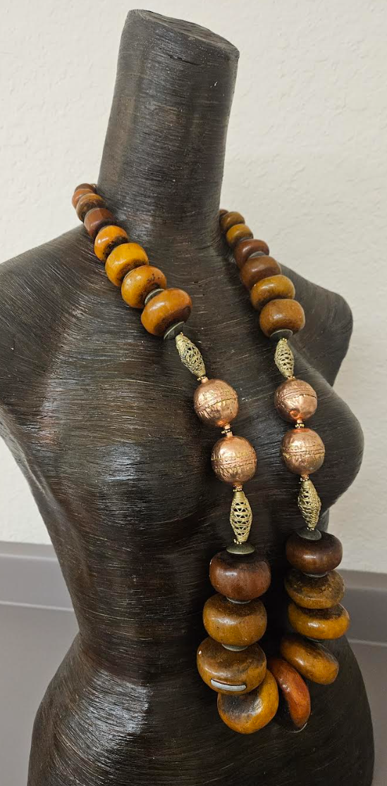 African Tribal Beaded Statement Luxury Necklace Rope - High End Ethnic