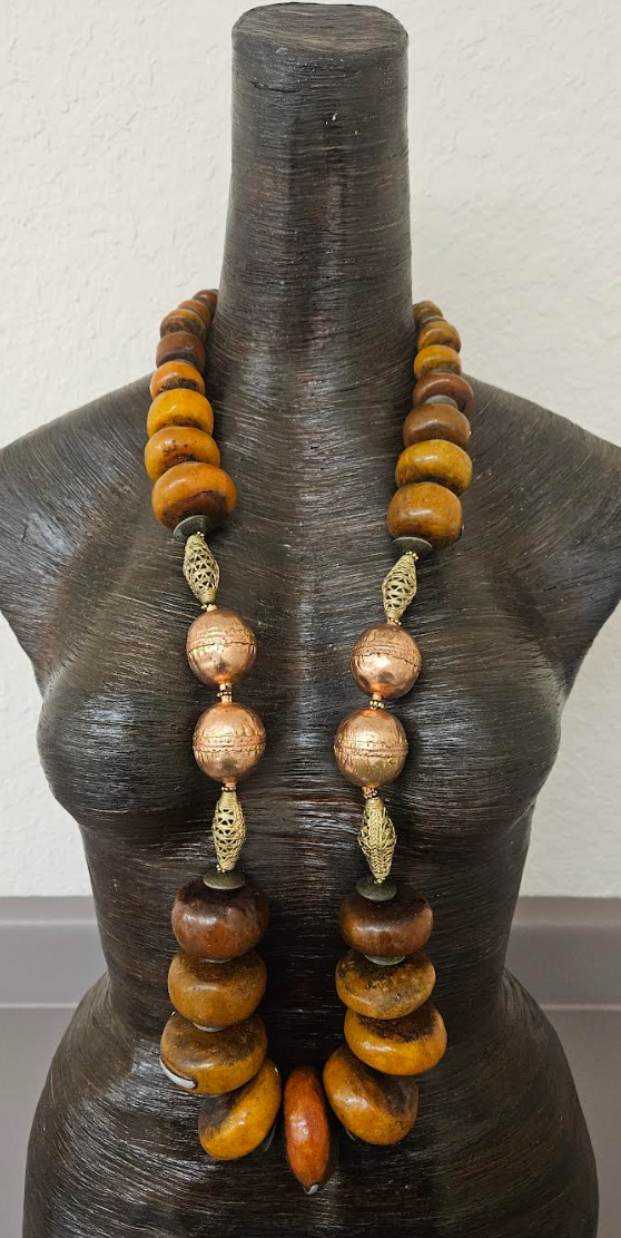 African Tribal Beaded Statement Luxury Necklace Rope - High End Ethnic