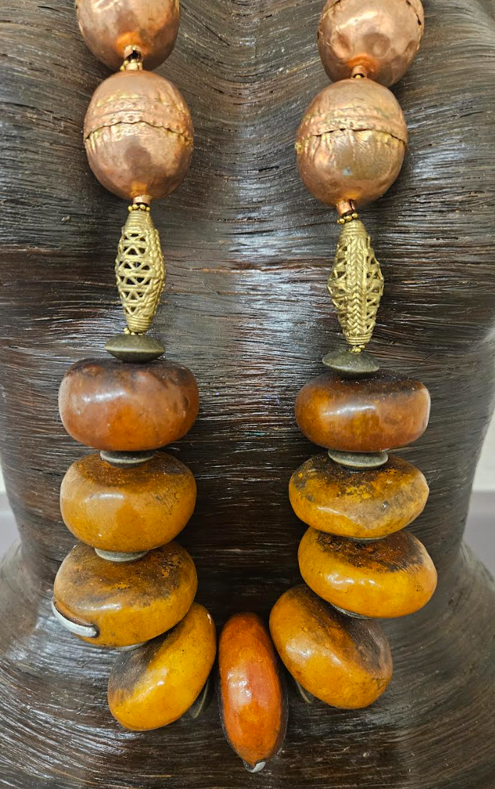 African Tribal Beaded Statement Luxury Necklace Rope - High End Ethnic