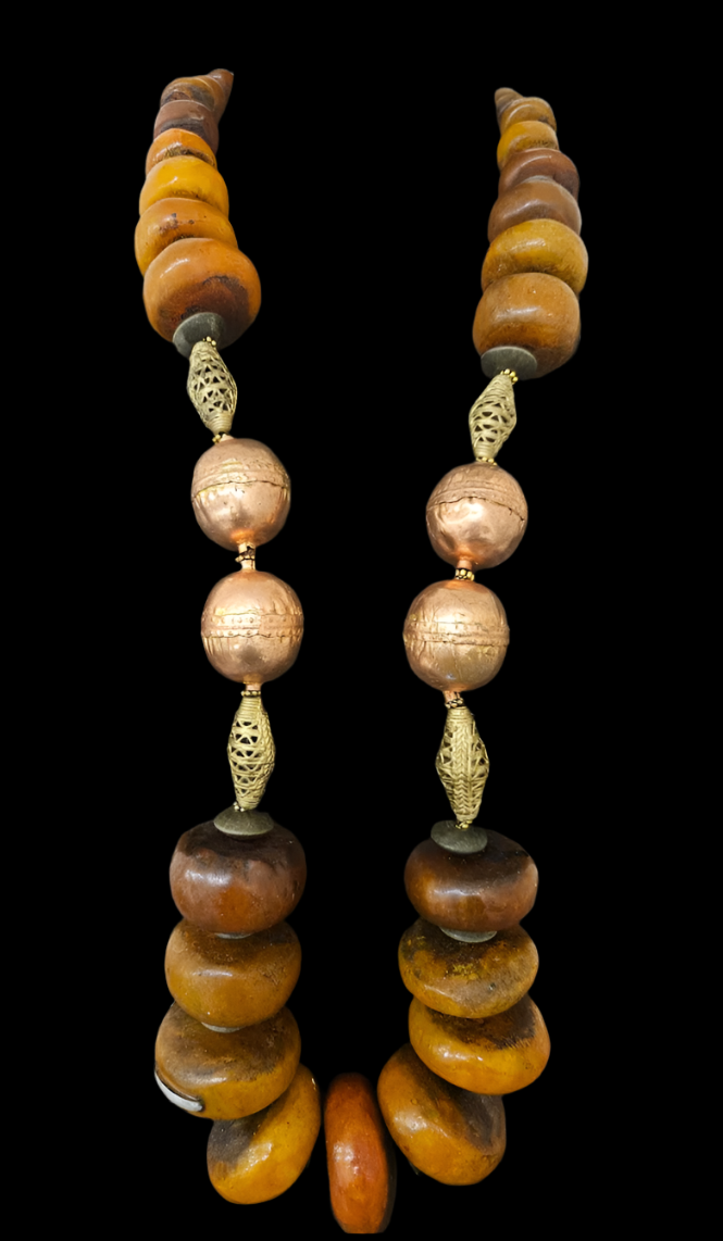 African Tribal Beaded Statement Luxury Necklace Rope - High End Ethnic