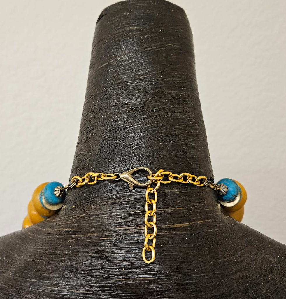 Oversized Moroccan Resin & Berber Egg Tribal Necklace