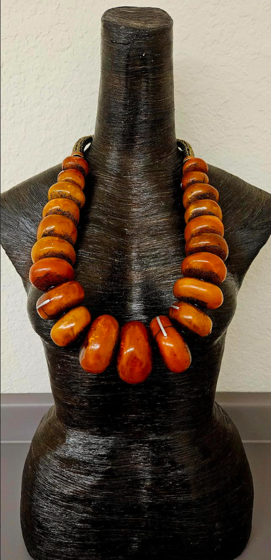 Moroccan Resin Tribal Statement Necklace - Unisex Luxury