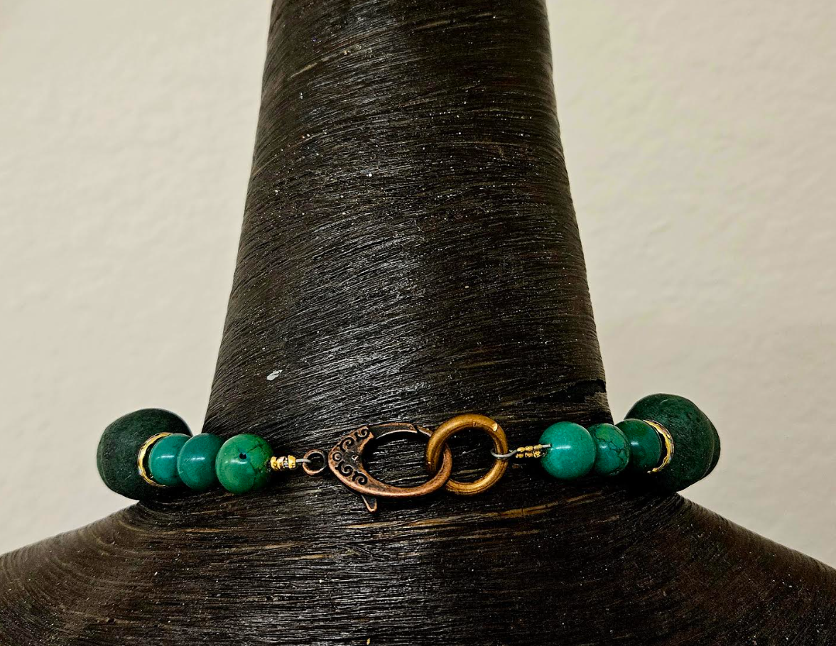 Unisex Style African & Tibetan Beaded Statement Necklace - Bold Chunky