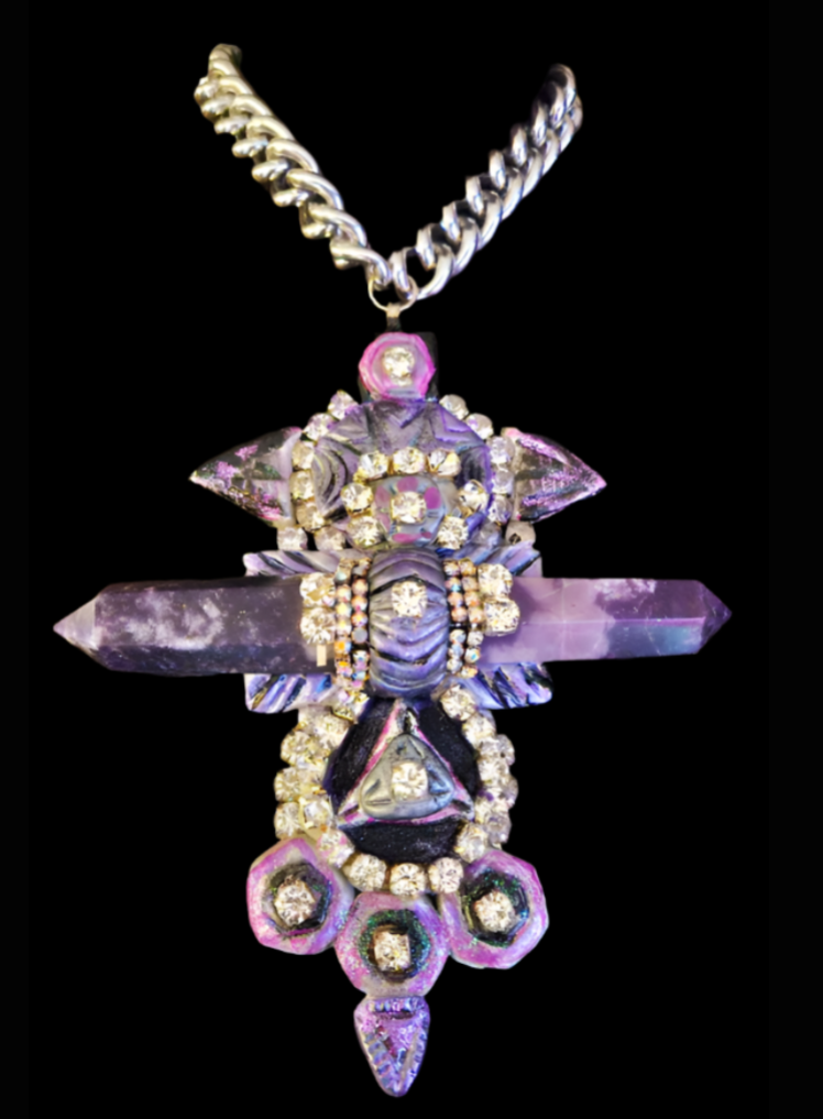 Hand Sculpted Art Deco Statement Pendant