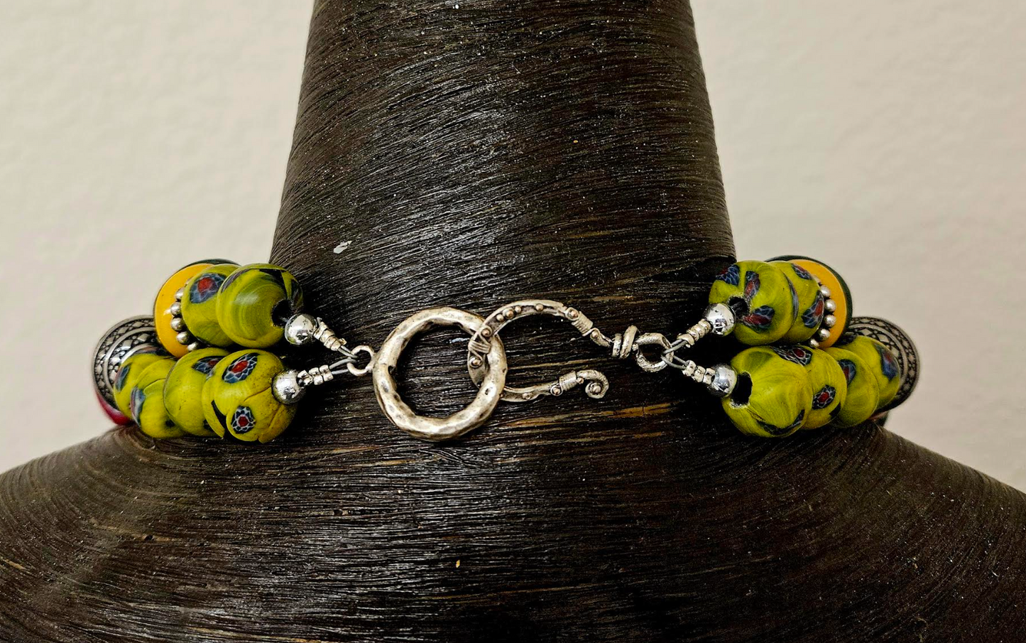 Moroccan Resin & Vintage Kuchi Coin Tribal Bespoke Necklace - Ethnic