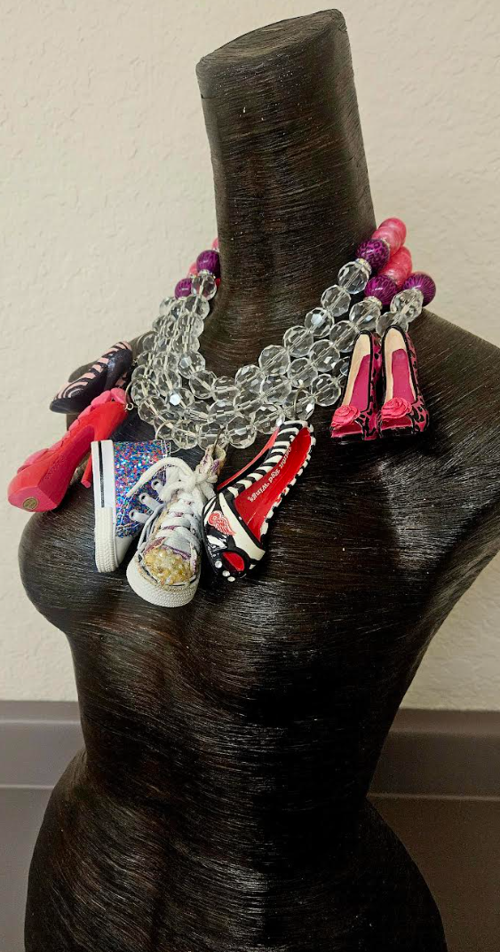 Wild Sneaker & Stiletto Shoe Statement Necklace - Editor Photoshoot