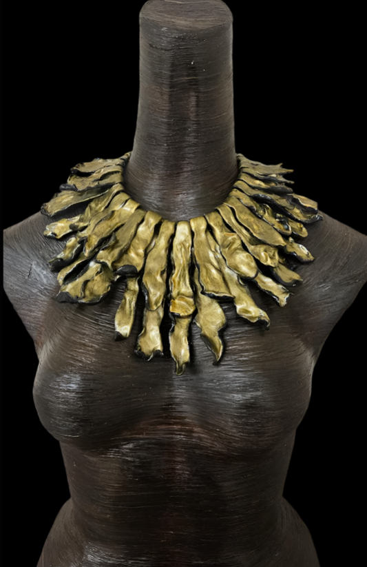 Hand Sculpted Avant Garde MONIES Style Statement Collar - Haute Couture