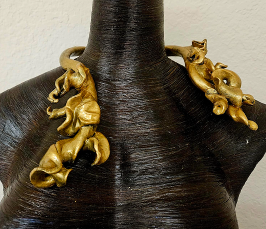 Metallic Gold Baroque Hand Sculpted Unisex Torc - Celebrity Stylists