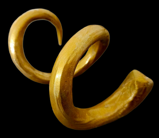 Gold Metallic Hand Sculpted Snake Cuff Bracelet - Sexy Wrist Candy