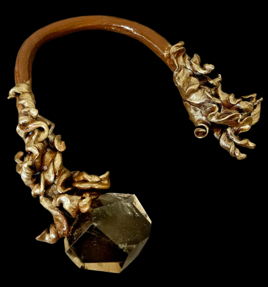 Faceted Smoky Quartz Sculpted Torc - Haute Couture OOAK