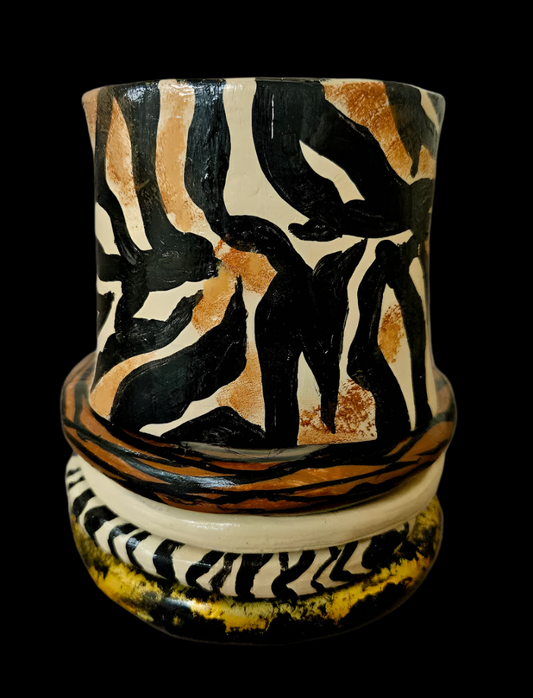 African Animal Print Stackable Hand Sculpted Cuff Set - Iris Apfel