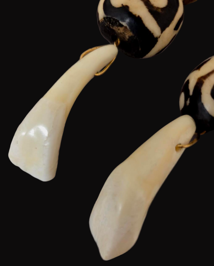 African Inspired Safari Shoulder Duster Earrings - Exotic & Wild Long Pierced Earrings