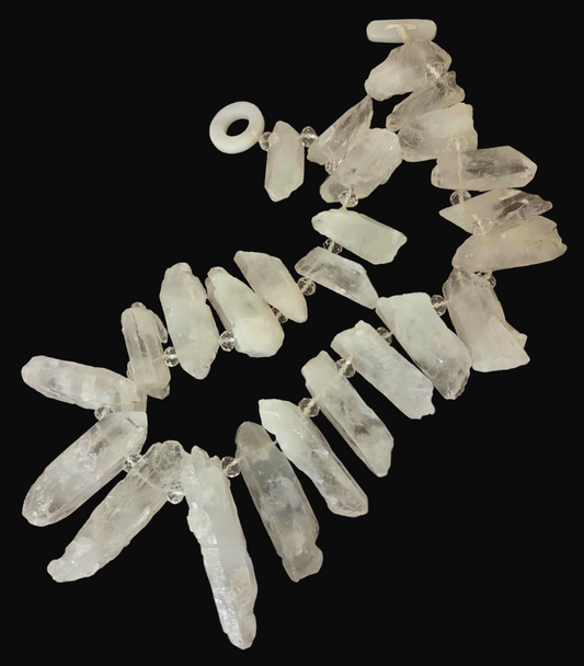 White Branch Quartz Crystal Statement Necklace - Artisan