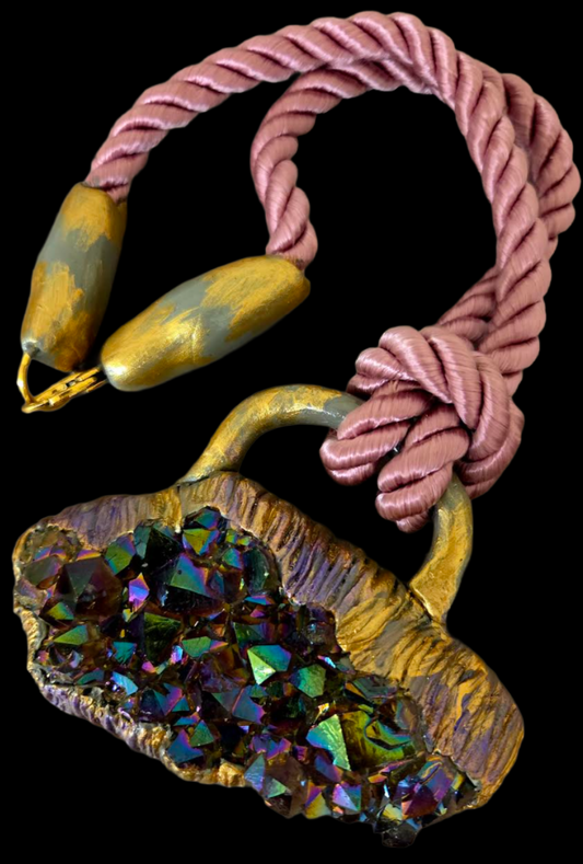 Titanium Quartz Pendant - Luxury Boho Couture Flashy Amulet