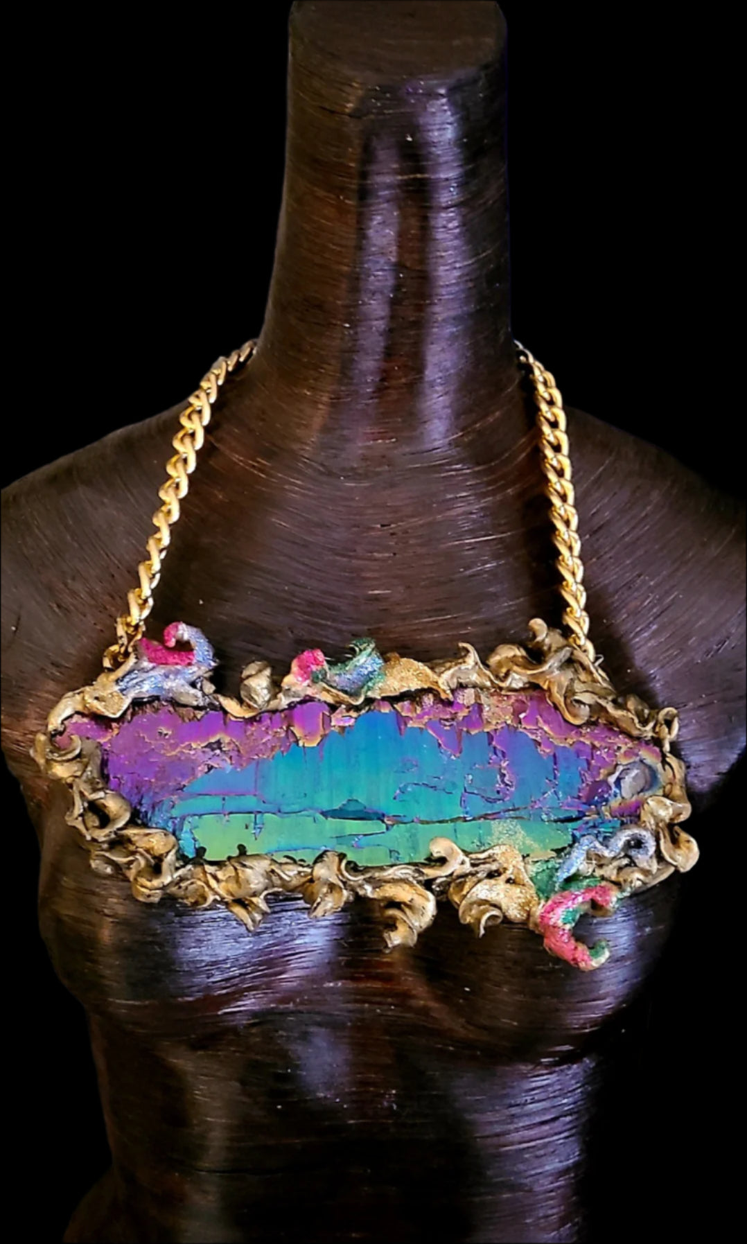 Rare McEarl Mine Sculpted Titanium Quartz Matrix Chest Piece (Unisex)