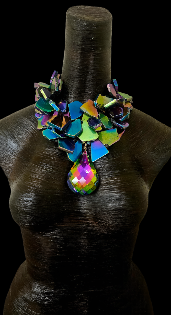 Rainbow Slice Luxury Necklace & Aurora Borealis Gemstone Pendant