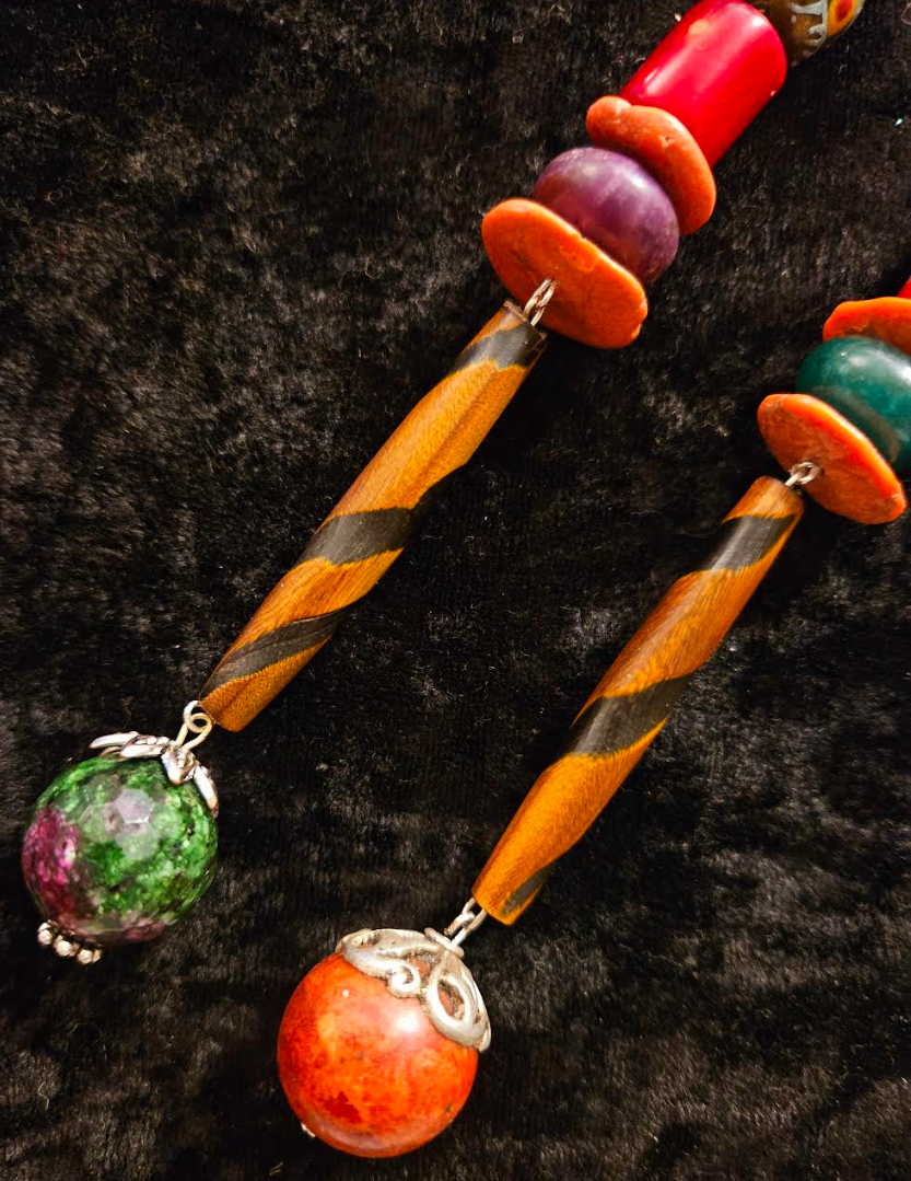 Exotic & Wild African Inspired Bold Shoulder Duster Pierced Earring